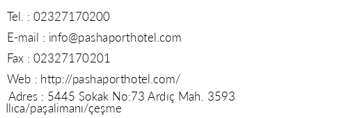 Pasha Port Hotel telefon numaralar, faks, e-mail, posta adresi ve iletiim bilgileri